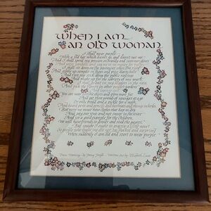 Vintage Framed Poem with Floral Border